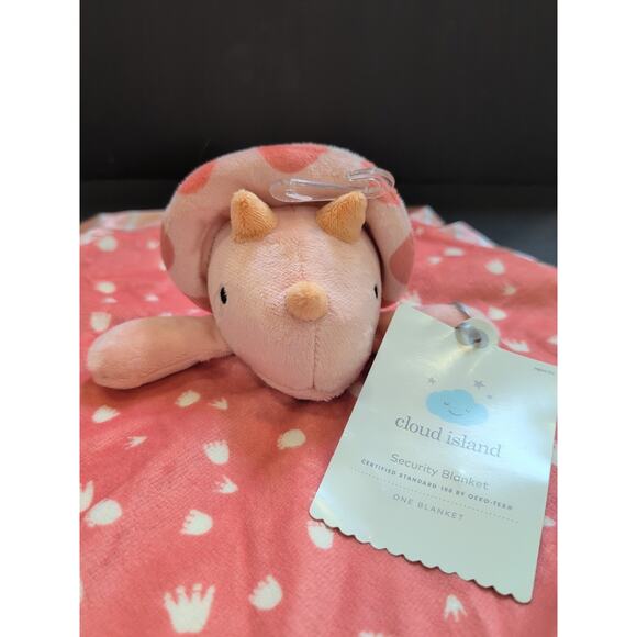 New Cloud Island Dinosaur Lovey Security Blanket Target Satin Baby - Picture 2 of 8